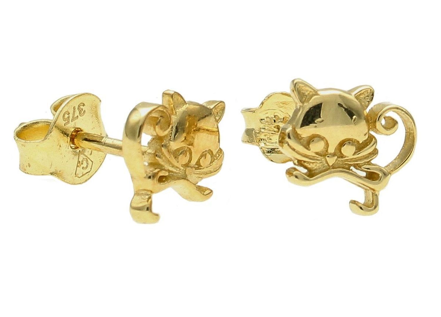 Złote kolczyki damskie 375 wkrętki kotki KL 7507 375 (2).jpg